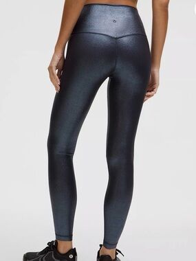 LULULEMON Align High-Rise Ribbed Pant Shine in Radiate Foil Print Black Night